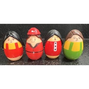 Lot Of 4 Vintage 1970 Tonka Toddlers Peek-A-Boo Finger Puppet Figures Egg Shaped